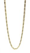 Gold flattened link chain necklace stamped 9kt 375, approx 35.