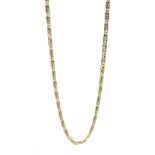 Gold flattened link chain necklace stamped 9kt 375, approx 35.