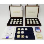 Fifty-six silver proof coins all commemorating H.