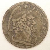 Pope Benedict XIV silver grosso coin