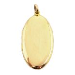 Early 20th century gold oval pendant locket, stamped 15ct Condition Report Approx 7.
