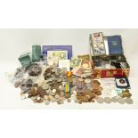 Accumilation of Great British and World coins and banknotes including Queen Elizabeth II 1997