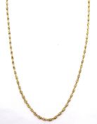 18ct gold (tested) fancy Byzantine link chain necklace, approx 29.
