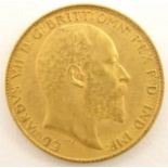 King Edward VII 1905 gold half sovereign