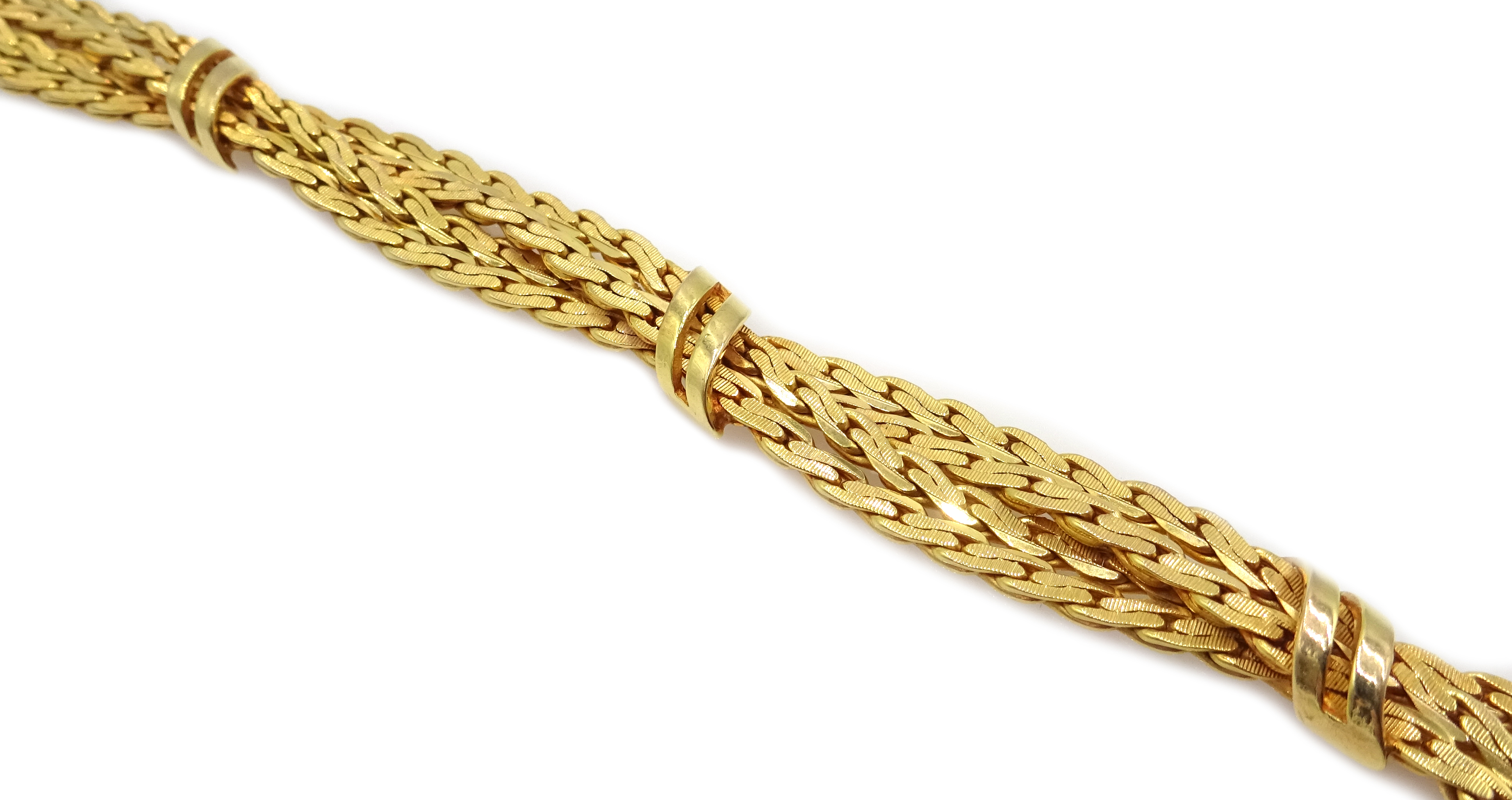 Gold link weave bracelet hallmarked 9ct, approx 25. - Image 5 of 5