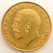 King George V 1913 gold half sovereign