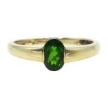 9ct gold oval green tourmaline ring, hallmarked Condition Report Approx 1.