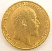 King Edward VII 1907 gold half sovereign