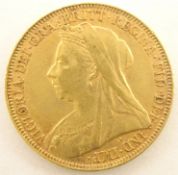 Queen Victoria 1894 gold full sovereign