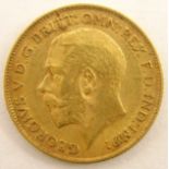 King George V 1912 gold half sovereign