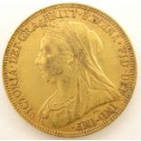 Queen Victoria 1898 gold full sovereign