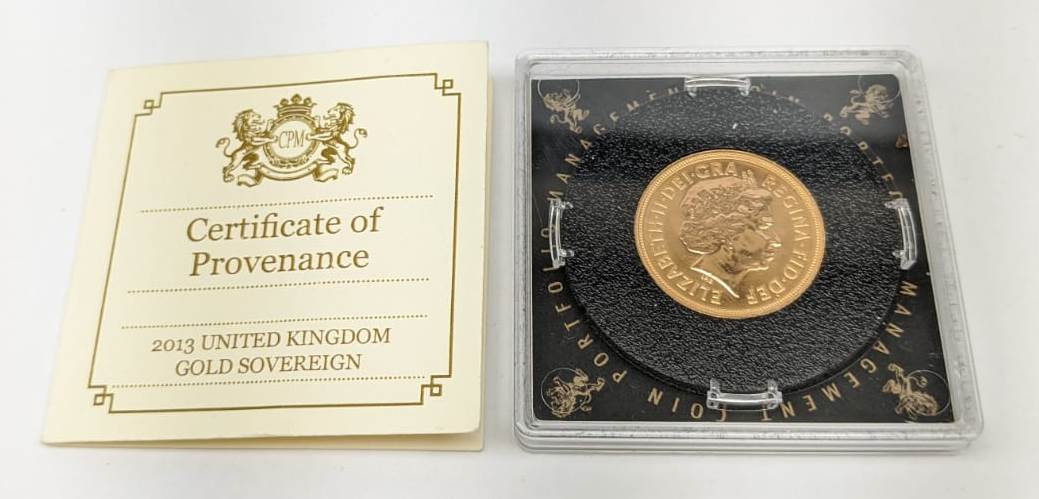 Queen Elizabeth II 2013 gold full sovereign,