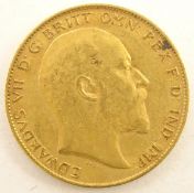 King Edward VII 1909 gold half sovereign