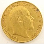 King Edward VII 1909 gold half sovereign