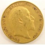 King Edward VII 1905 gold half sovereign