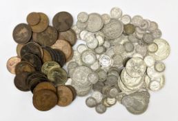 Approximately 400 grams of pre 1947 Great British silver coins including half crowns,