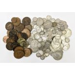 Approximately 400 grams of pre 1947 Great British silver coins including half crowns,