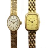 Avia 9ct gold ladies bracelet wristwatch and Churchill 9ct gold bracelet wristwatch,