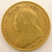 Queen Victoria 1895 gold half sovereign