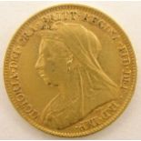 Queen Victoria 1895 gold half sovereign