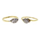 Two early 20th century gold diamond rings,