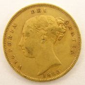 Queen Victoria 1885 gold half sovereign