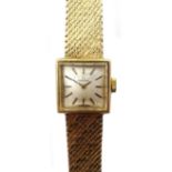 Omega ladies 9ct gold manual wind bracelet wristwatch,