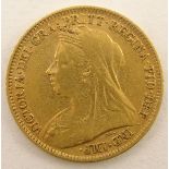 Queen Victoria 1900 gold half sovereign,