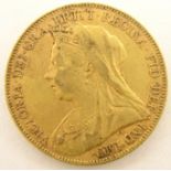 Queen Victoria 1899 gold full sovereign