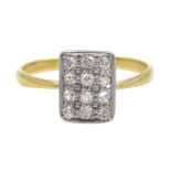 Art Deco diamond panel ring c.1920's, stamped 18ct Condition Report Approx 2.