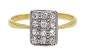 Art Deco diamond panel ring c.1920's, stamped 18ct Condition Report Approx 2.