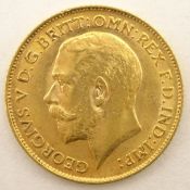 King George V 1911 gold half sovereign