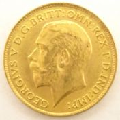 King George V 1912 gold half sovereign