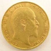 King Edward VII 1908 gold full sovereign