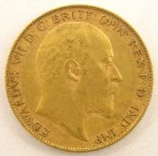 King Edward VII 1908 gold half sovereign