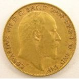 King Edward VII 1908 gold half sovereign