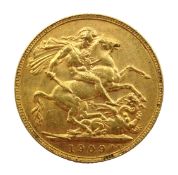 1909 gold full sovereign