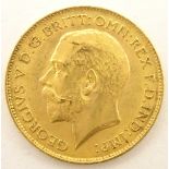 King George V 1911 gold half sovereign