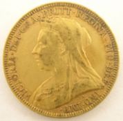 Queen Victoria 1893 gold full sovereign