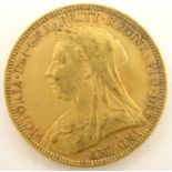 Queen Victoria 1893 gold full sovereign