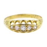 Victorian 18ct gold five stone diamond ring, hallmarked Condition Report Approx 2.