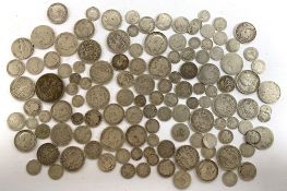 Approximately 700 grams of pre 1920 Great British silver coins including Gothic florin,