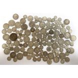 Approximately 700 grams of pre 1920 Great British silver coins including Gothic florin,