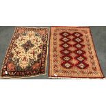Persian style beige ground rug, central medallion,