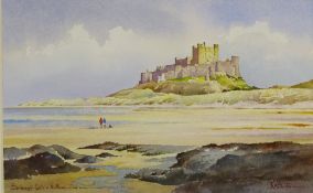 Kenneth W Burton (British 1946-): 'Bamburgh Castle Northumberland',