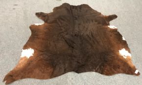 Brown and white cow hide, 220cm x 220cm Condition Report <a href='//www.