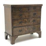 George I style cross banded figured walnut bachelor's chest,