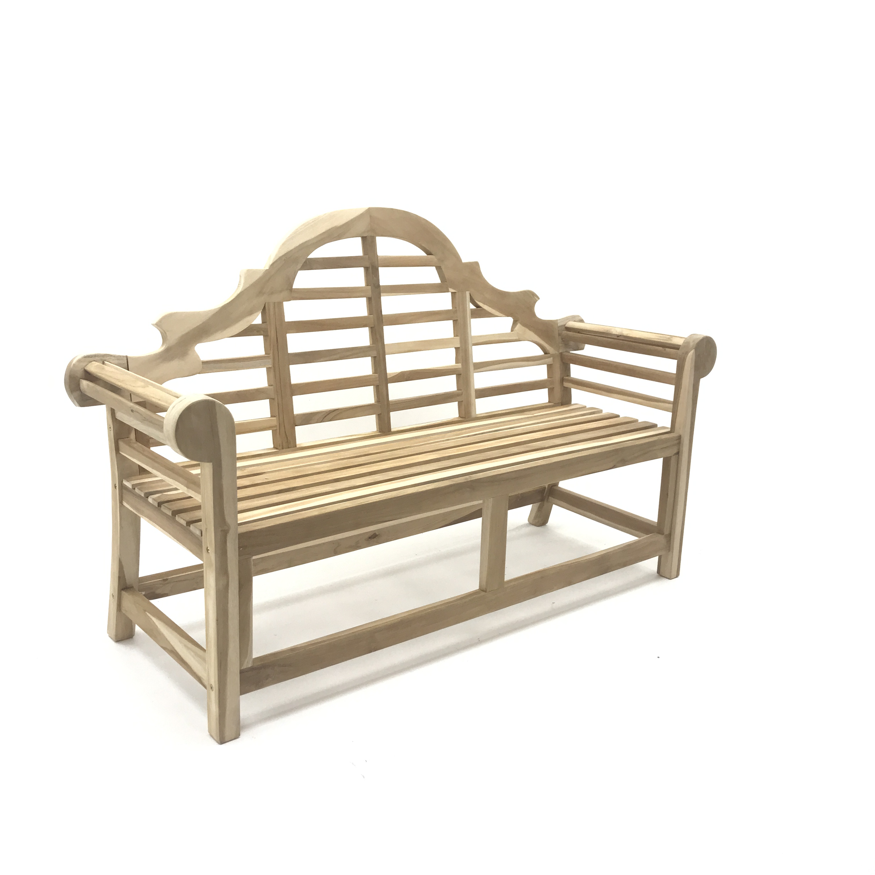 Teak Lutyens style bench,