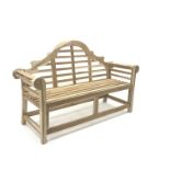 Teak Lutyens style bench,