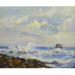 English School (20th century): Breaking Waves on the Shore,